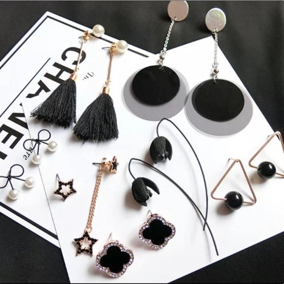 Jewelry - Beautiful 7 pair set of Earrings Crystals/Hook etc